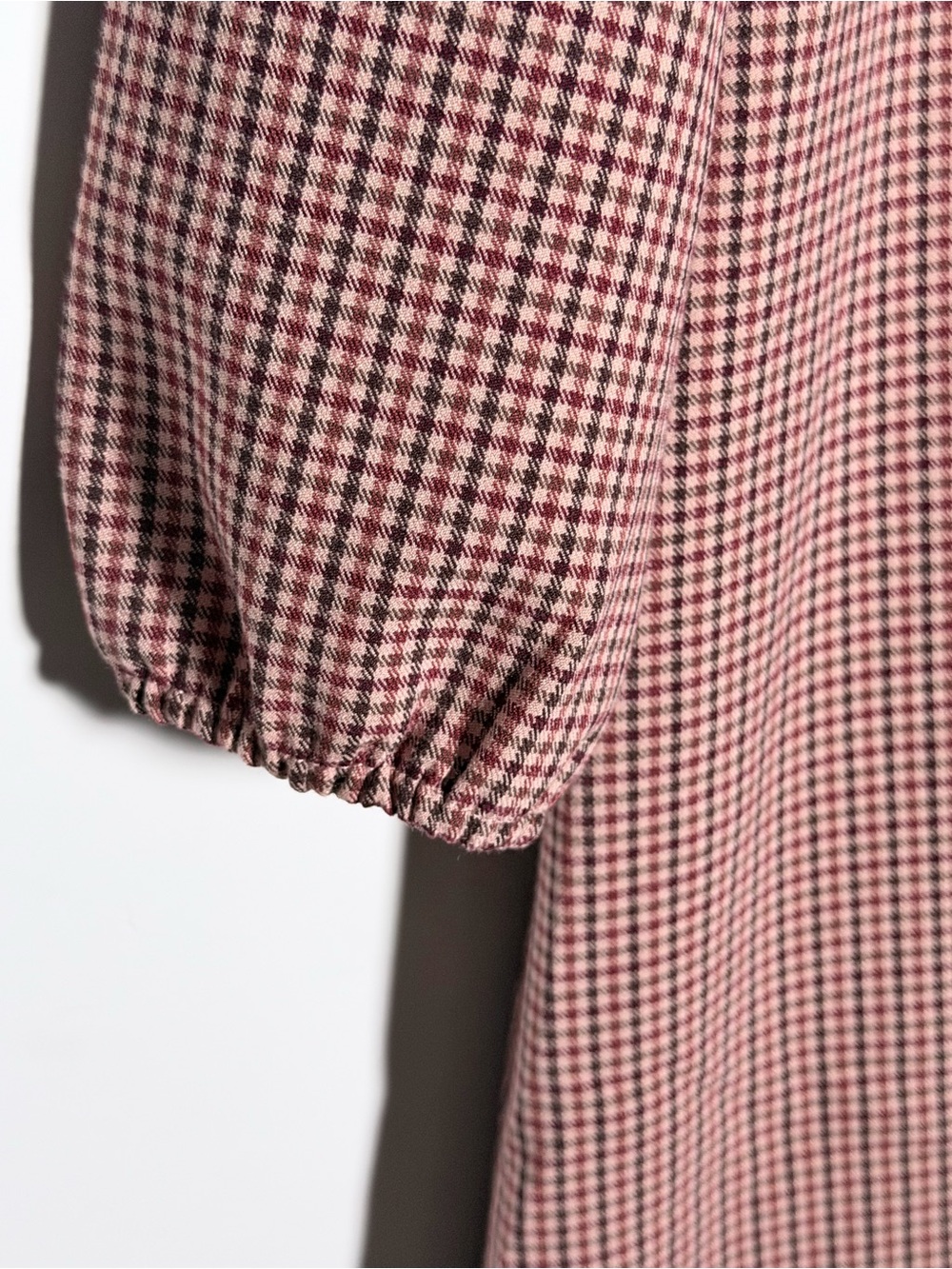 Chestnut Red and Black Gingham Long Sleeve Dress - Picture 3 of 11